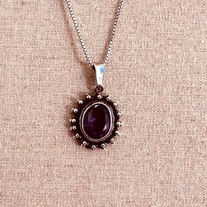 Vintage | Necklace | Vintage Afghan Amethyst Pendant with Chain